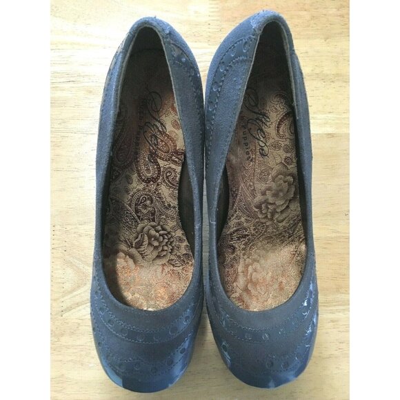 New In Box Hush Puppies Steps Women Heels Stiletos Size 7W Gray Leather Slip On - Picture 3 of 6
